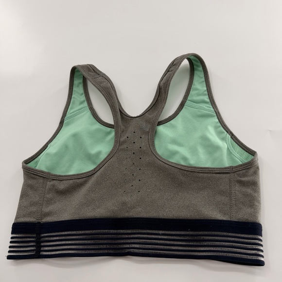 Nike Grey Medium Support Sports Bra Grey Teal Women’s Medium Unlined - Picture 3 of 4